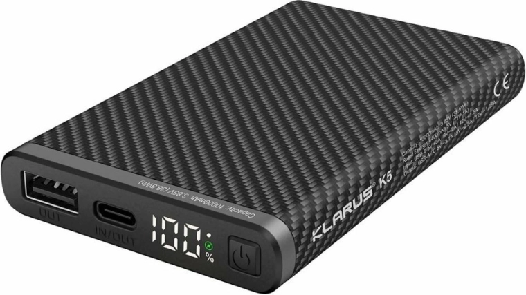 Klarus K5 power bank 10000 mAh avec charge rapide et écran LED
