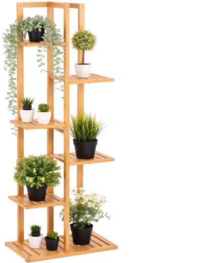 Support à fleurs en bambou à 6 niveaux 40 × 21 × 122 cm