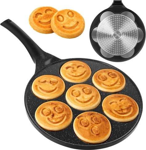 Ruhhy pan voor pannenkoekjes en eieren met smileys 26,5 cm, antiaanbak, inductie