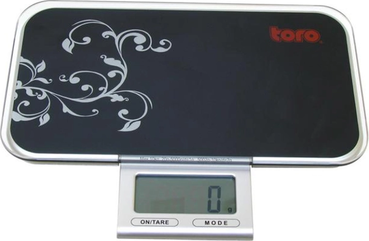 Digitale Küchenwaage TORO 10 kg, aus Glas, schwarz