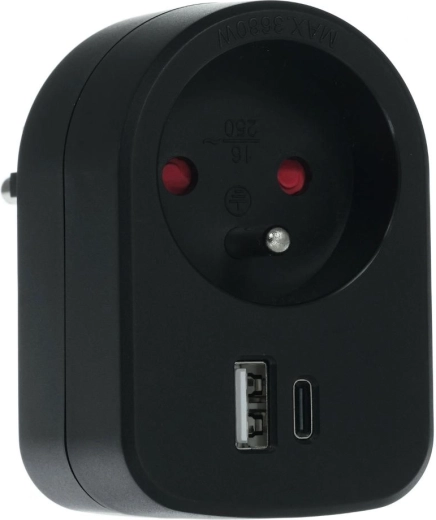 RETLUX socket adapter with 2 USB ports