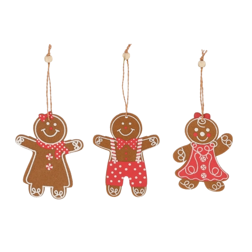 Décorations de Noël suspendues pain d’épices 12 pcs, 8,5 × 11,5 cm