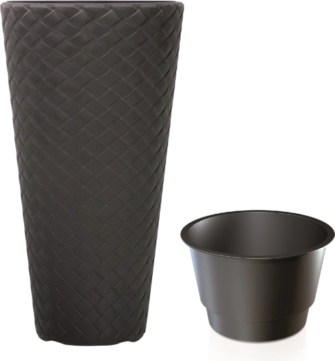 Cache-pot Matuba Slim avec insert 30 cm anthracite