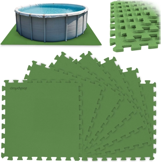 Foam pool base mat puzzle 50 × 50 cm, 8 pcs, 1.9 m²