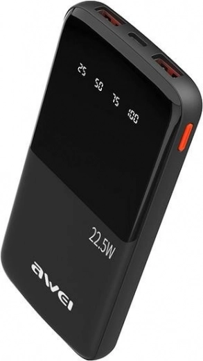 Power Bank 10000mAh with Fast Charging 22.5W, 2xUSB + USB-C