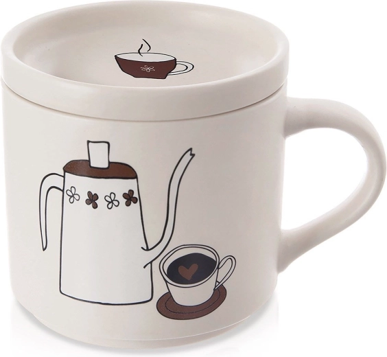 Porcelain Mug with Lid 420 ml