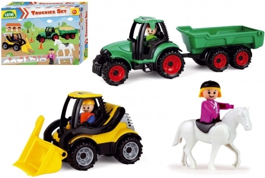 Lena Baby Truckies Farm – set of work vehicles with figures and accessories