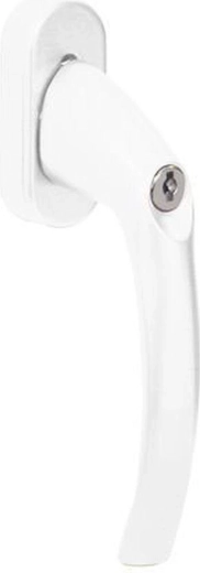 Lockable handle for plastic windows and doors RICHTER, white aluminum