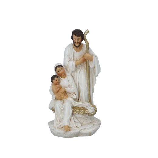 Kerstfiguur – Heilige Familie met gouden details