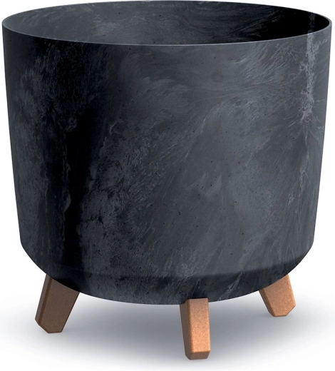 Gracia Tubus Planter, concrete effect, anthracite 29.8 cm with irrigation system