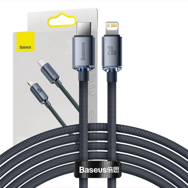Snel oplaadkabel USB‑C naar Lightning Baseus 20W 2m zwart