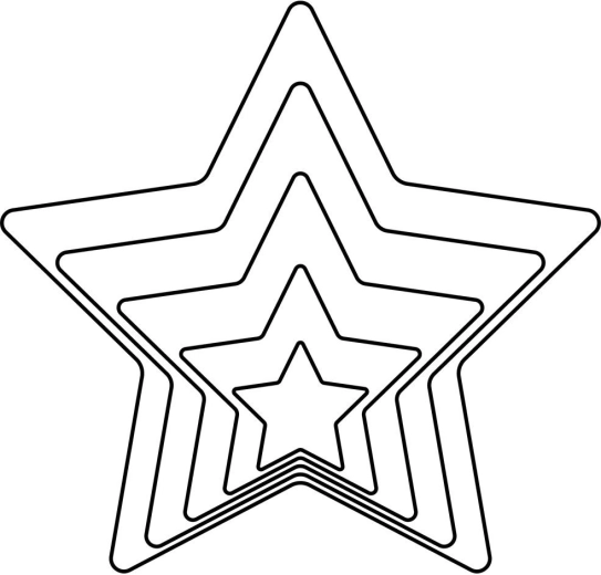 Set of Star Cookie Cutters, Stainless Steel, 5 pcs (1.5–7.5 cm)