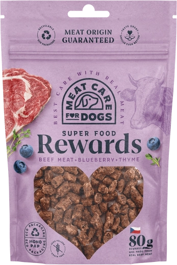 Meat Care Rewards dog treats – beef with blueberries and thyme 80 g