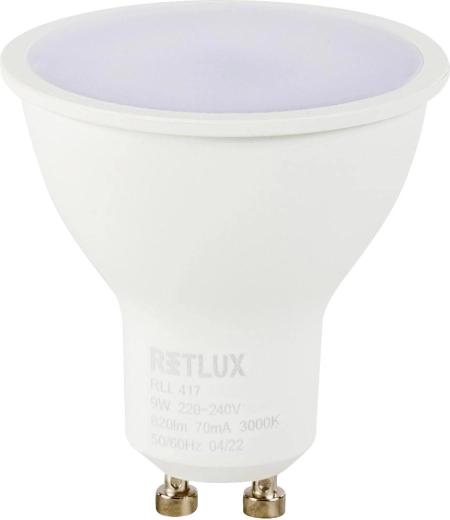 Ampoule LED RETLUX GU10 9 W blanc chaud