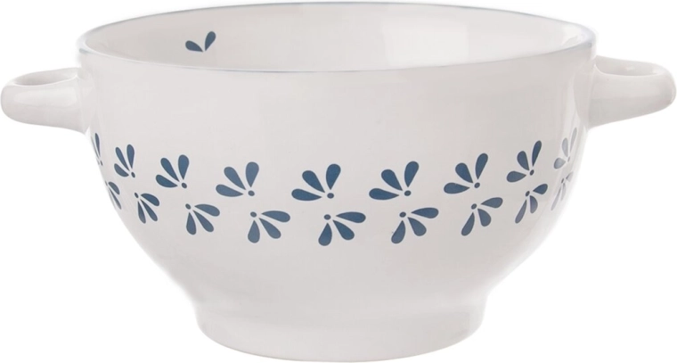 Blue and white ceramic soup bowl 14 cm