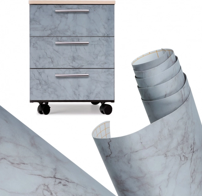 Film décoratif autocollant marbre gris 1,22 × 50 m