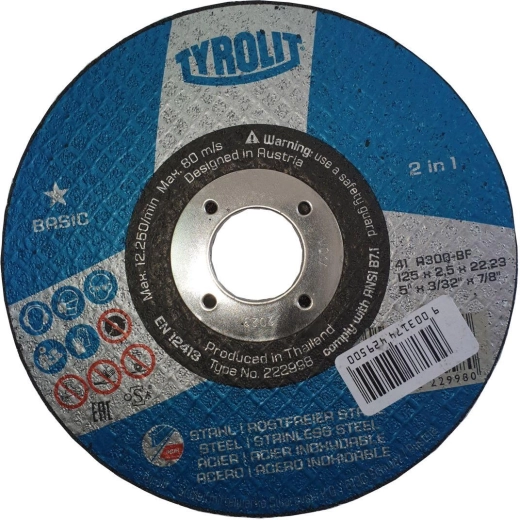 Cutting disc for steel 125 × 2.5 × 22.2 mm
