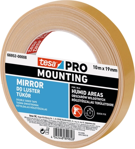 Montagetape voor spiegels 19 mm × 1,5 m Tesa