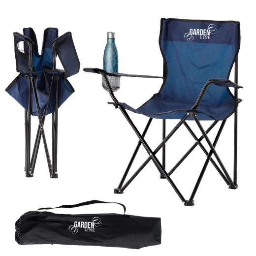 Opvouwbare toeristen- en vissersstoel blauw 50 × 50 × 80 cm