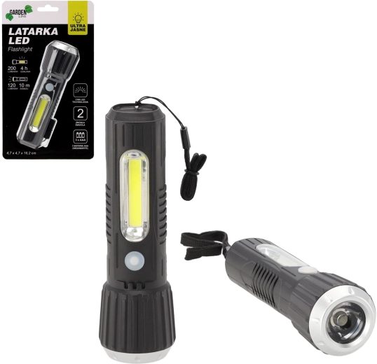 Compact LED Flashlight 4.7 × 4.7 × 16.2 cm