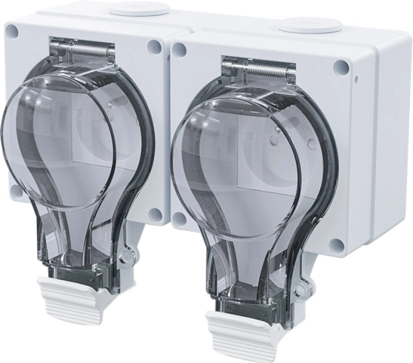 Solight dubbele buitenwandcontactdoos IP66 - 1 stuk