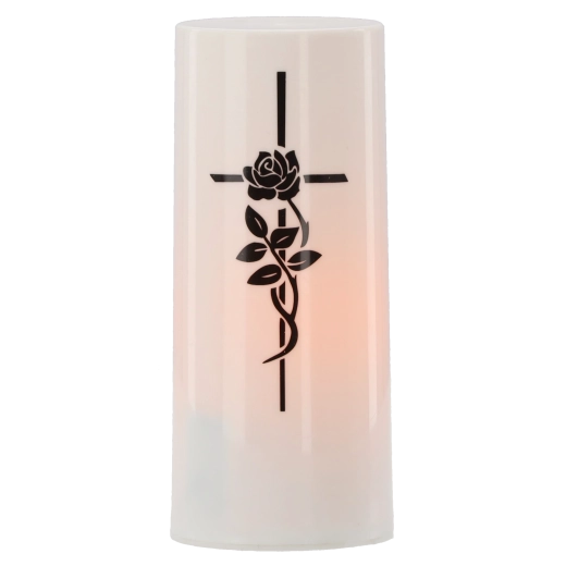 LED-inzetstuk voor lantaarn met levensecht vlam-effect en kruis