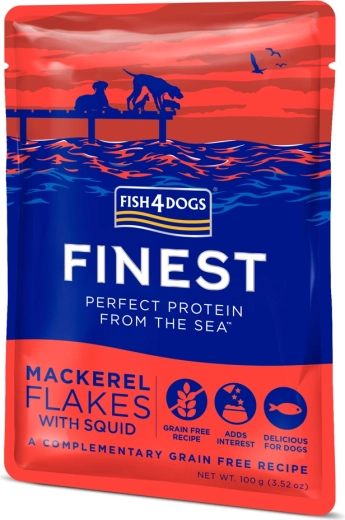 Zakje voor honden met makreel en pijlinktvis FISH4DOGS 100 g