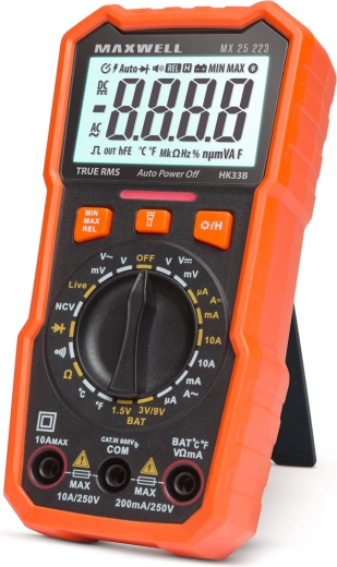 Maxwell Digital Multimeter with Battery Tester and Temperature Measurement