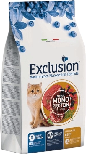 Exclusion Cat Monoprotein Sterilized beef kibble for sterilized cats 300 g