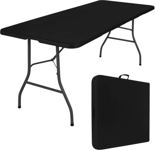 Opvouwbare tuin-/cateringtafel 180 cm zwart - 1 stuk