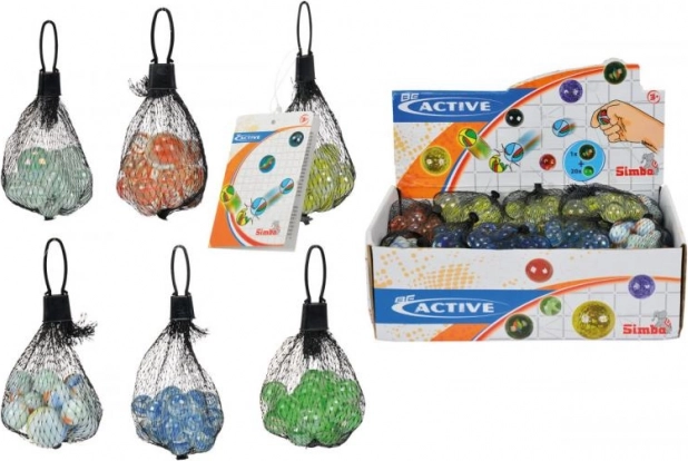 Glass Marbles in Net Bag