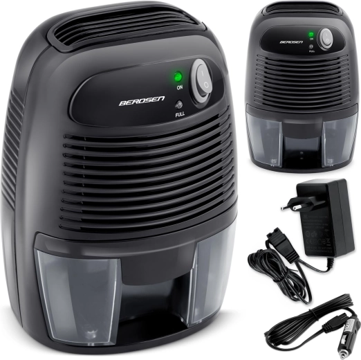 Déshumidificateur d’air électrique Berdsen BR-68B avec adaptateur voiture 12 V, noir