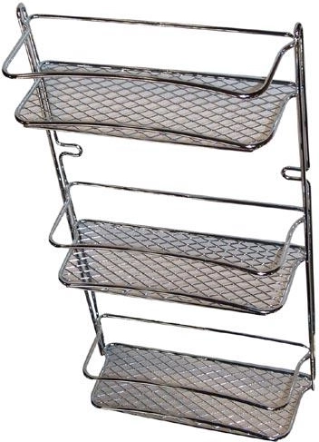 Badezimmerregal STAR, 3 Ebenen, Chrom, 23 × 10 × 46 cm