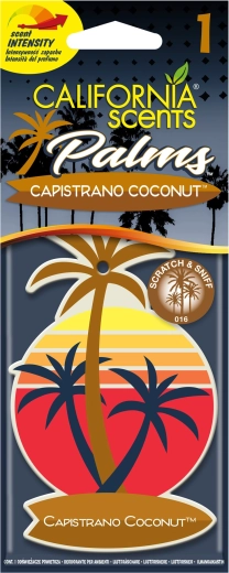 Désodorisant suspendu pour voiture California Scents Palm Capistrano Coconut