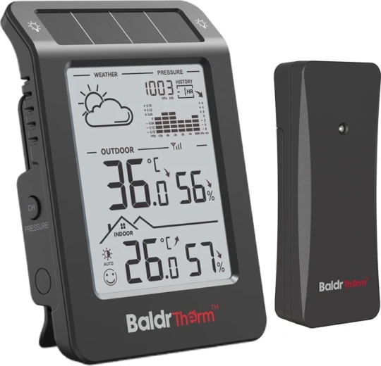 Baldrtherm zonne-weerstation zwart