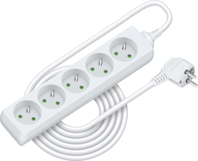 RETLUX extension lead with 5 sockets, 5 m