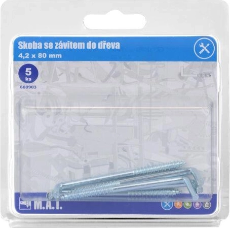Schroefoog voor hout 80 × 4,2 mm, verzinkt, 5 stuks