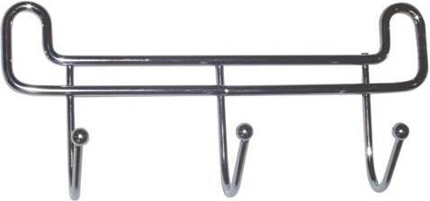 Bathroom hanger with 3 hooks, 16 cm, chrome