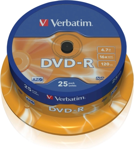 Verbatim DVD-R Matt Silver 4.7 GB 16×, spindle - 25 pcs