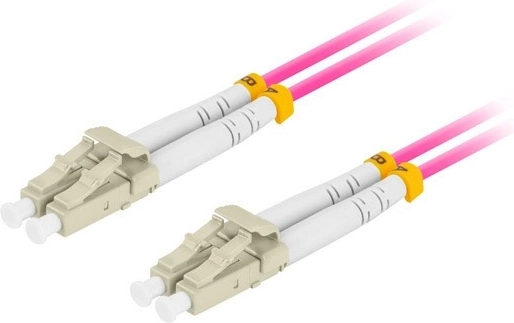 Duplex optische patchcord MM LC/UPC–LC/UPC OM4 50/125 LSZH 2 m paars