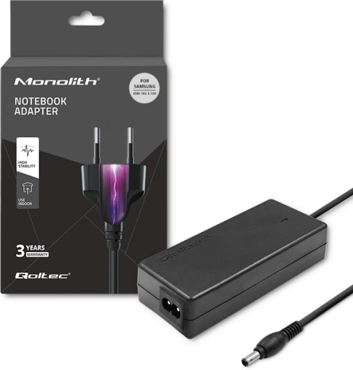 Power adapter for SAMSUNG 60 W, 19 V, 3.15 A, 5.5 × 3.5 mm + pin – QOLTEC