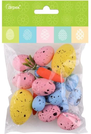 Speckled decorative eggs, mixed sizes 3–5.5 cm