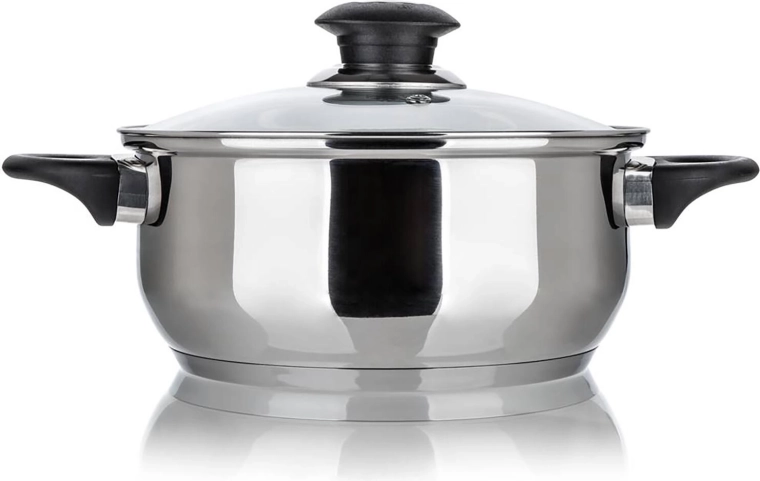 Casserole en inox avec couvercle en verre 18 cm, 1,7 l SUPER VALUE