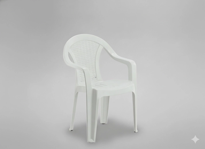 Garden armchair with armrests, white 56 × 42 × 78 cm