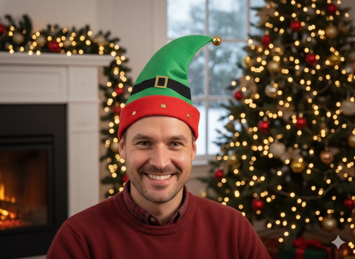 Christmas Elf Hat with Jingle Bells