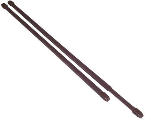 Telescopic café curtain rod 60–110 cm, metal, brown (2 pcs)