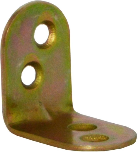 Montagewinkel mit Sicke 25 × 18 × 1,5 mm, gelb verzinkt, Packung 15 Stk.