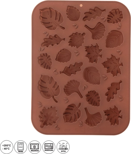 Moule en silicone feuilles d’automne marron - 1 pièce