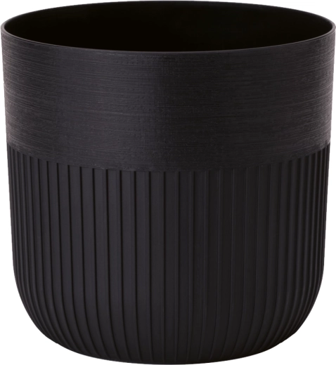 Cache-pot en plastique Luca 14 cm – noir profond
