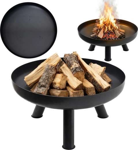 Große gusseiserne Feuerschale 60 cm für gemütliche Lagerfeuer